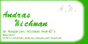 andras wichman business card